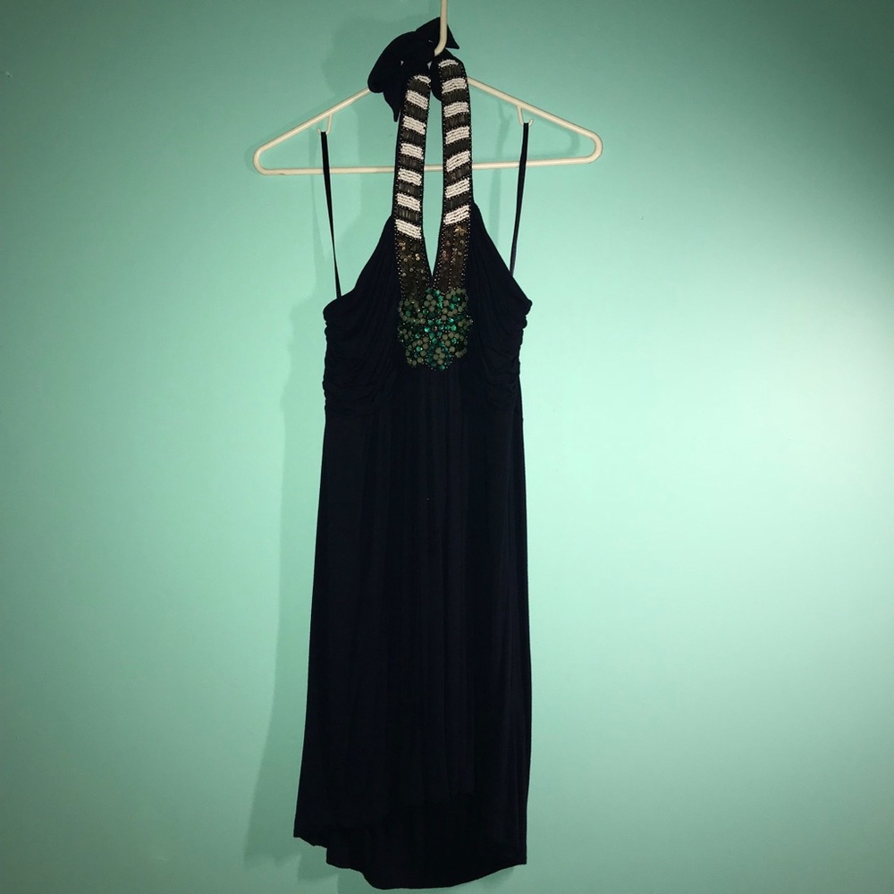 Blue halter dress